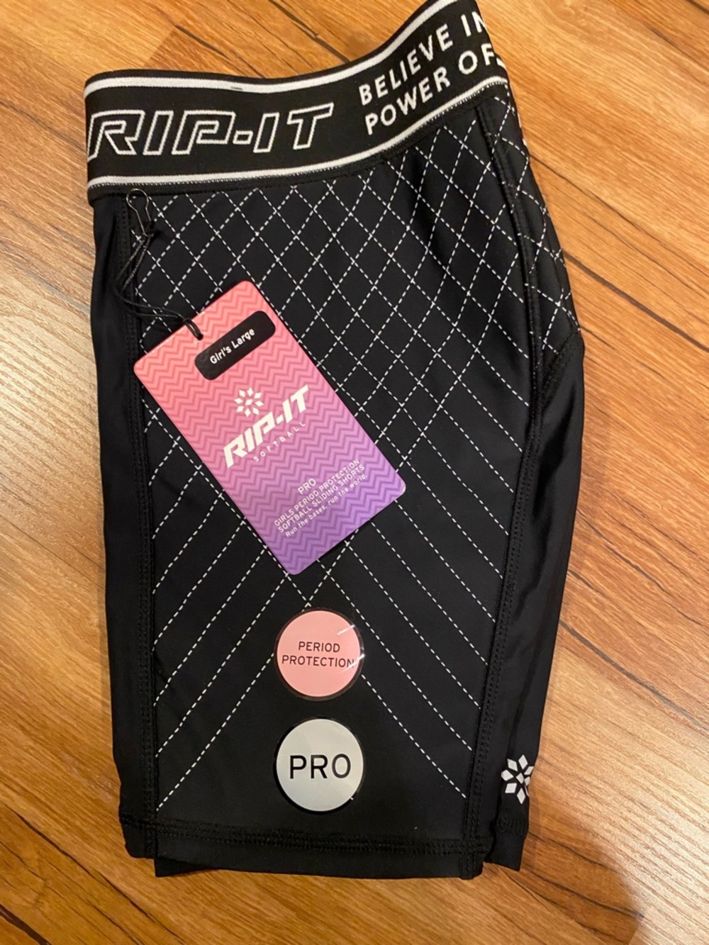 Girls' RIP-IT Softball Padded Sliding Shorts Period Protection Size Large NWT